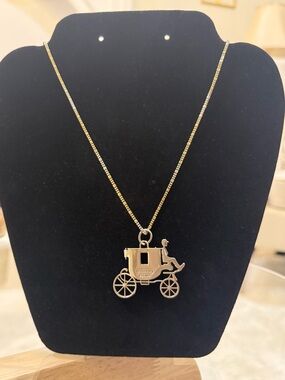 Coach Silver Carriage Motif Necklace.